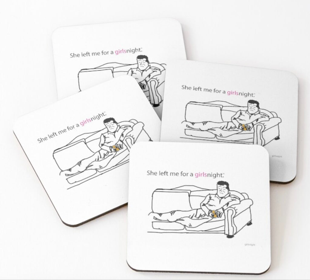 'She Left Me for a Girls Night' Guys Night Coasters - GirlsNightcom