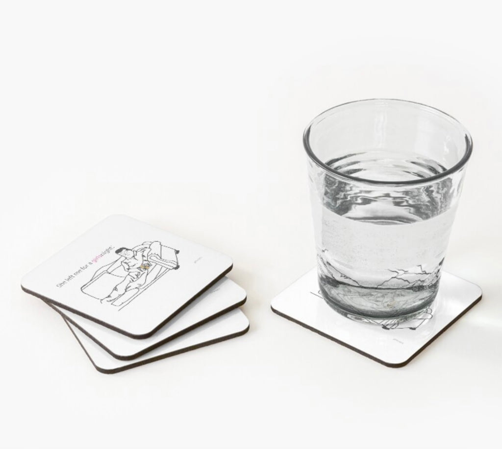 'She Left Me for a Girls Night' Guys Night Coasters - GirlsNightcom