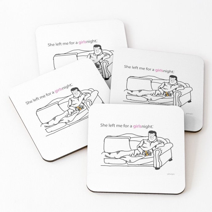 She Left Me For a GirlsNight Paper Coasters - GirlsNightcom
