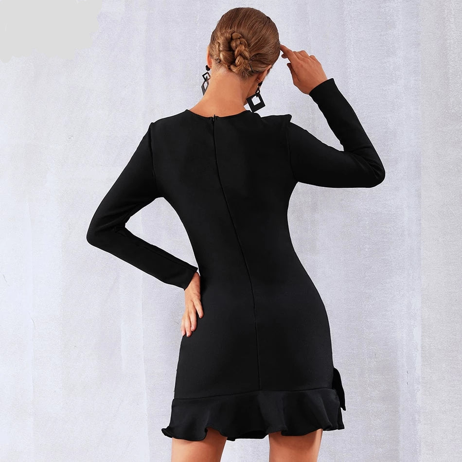 Girls Night 'Rough Night' Ruffle Black Dress - GirlsNightcom