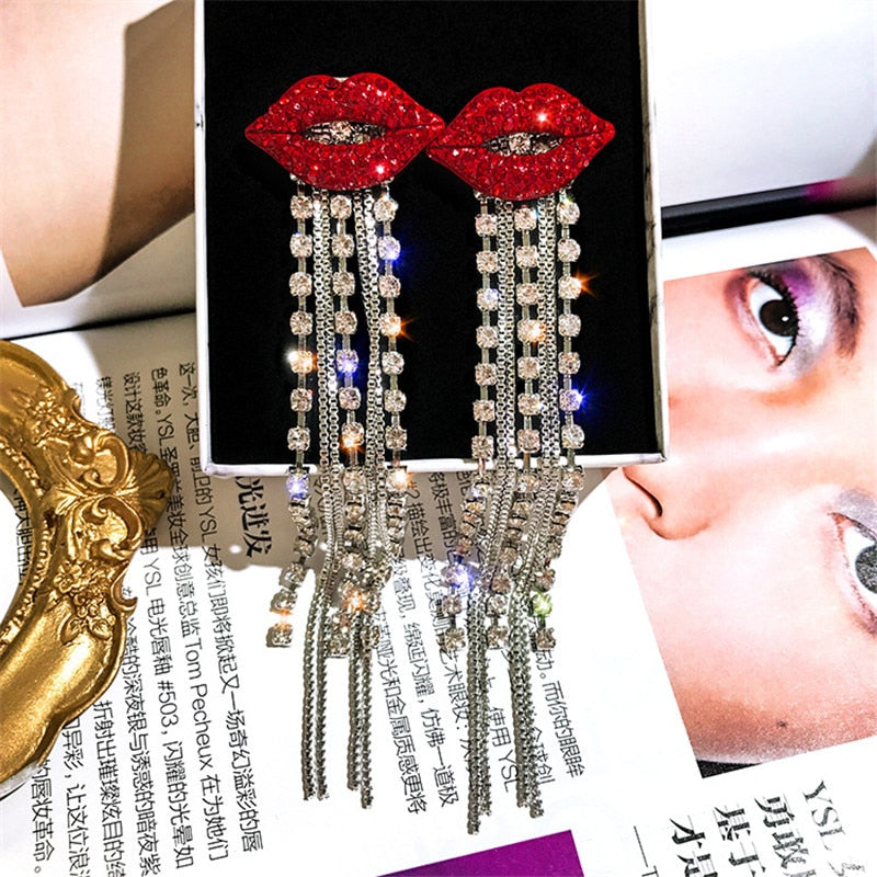 Girls Night 'Red Lips' Drop Earrings - GirlsNightcom