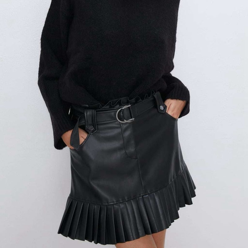 Girls Night 'Keeping it Real' Faux Leather Skirt - GirlsNightcom