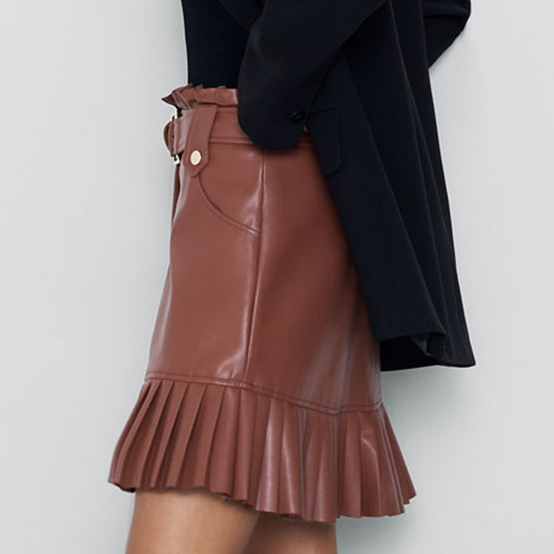 Girls Night 'Oh, Those Summer Nights!' ruffle faux leather skirt - GirlsNightcom