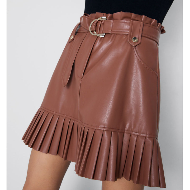 Girls Night 'Oh, Those Summer Nights!' ruffle faux leather skirt - GirlsNightcom