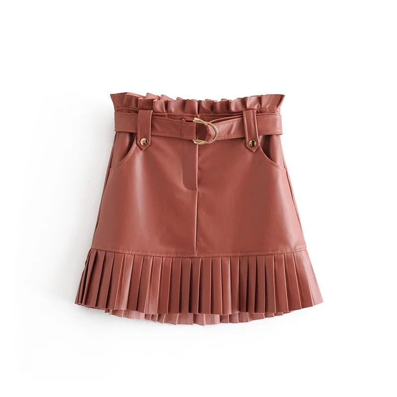 Girls Night 'Oh, Those Summer Nights!' ruffle faux leather skirt - GirlsNightcom