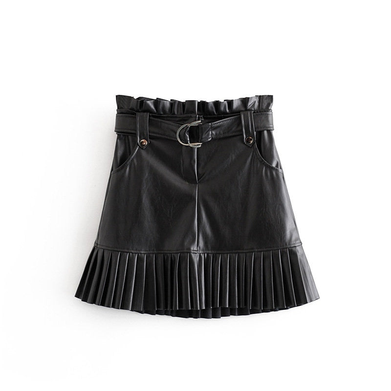 Girls Night 'Oh, Those Summer Nights!' ruffle faux leather skirt - GirlsNightcom