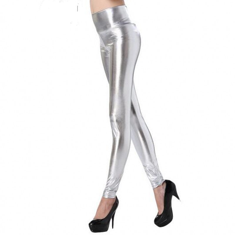 Made-to-Order Metallic and Specialty Fabric Mid-Rise Leggings