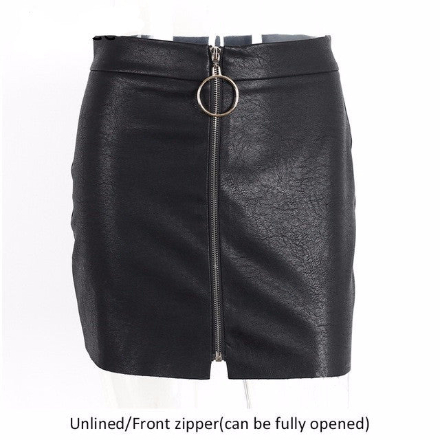 'Last Call' Zipper Black Mini Skirt - GirlsNightcom