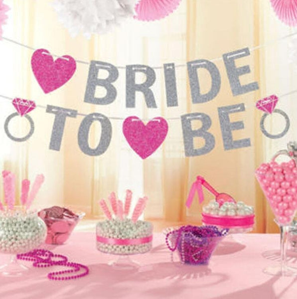 Girls Night 'Bride-To-Be Silver Glitter Garland' - GirlsNightcom