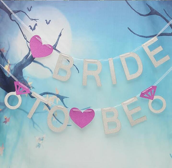 Girls Night 'Bride-To-Be Silver Glitter Garland' - GirlsNightcom