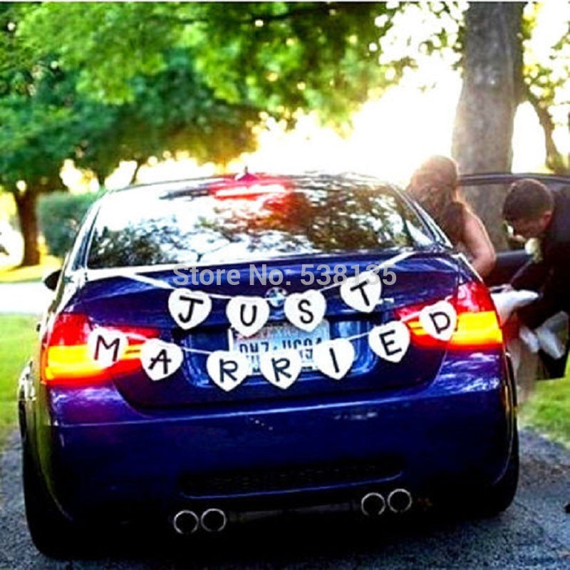 Just Married Vintage Wedding Banner - GirlsNightcom