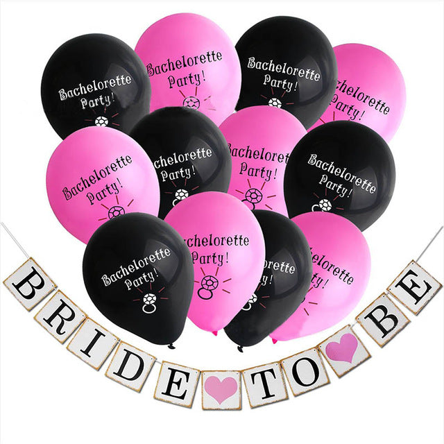 Bachelorette Party Balloons and String Banner - GirlsNightcom