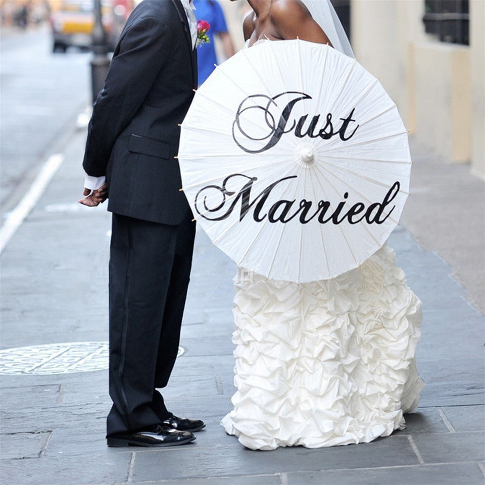 ‘Just Married’ Paper Umbrella - GirlsNightcom