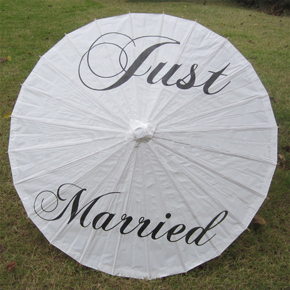 ‘Just Married’ Paper Umbrella - GirlsNightcom