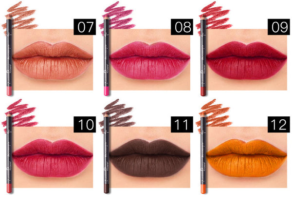 12 Colors/Set Sexy Matte Lipliner - GirlsNightcom