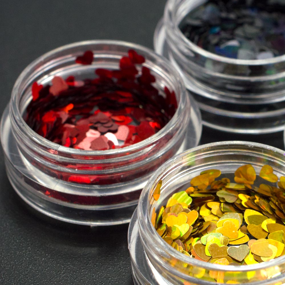 Girls Night 'Sweet Love' Heart Nail Glitter Sequins - GirlsNightcom