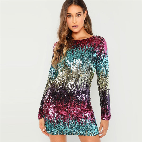 'Night Lights' Sexy Sequin GirlsNight Party Dress - GirlsNightcom