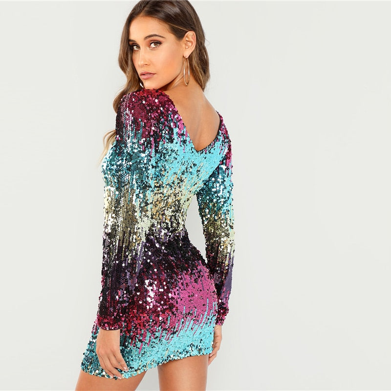 'Night Lights' Sexy Sequin GirlsNight Party Dress - GirlsNightcom