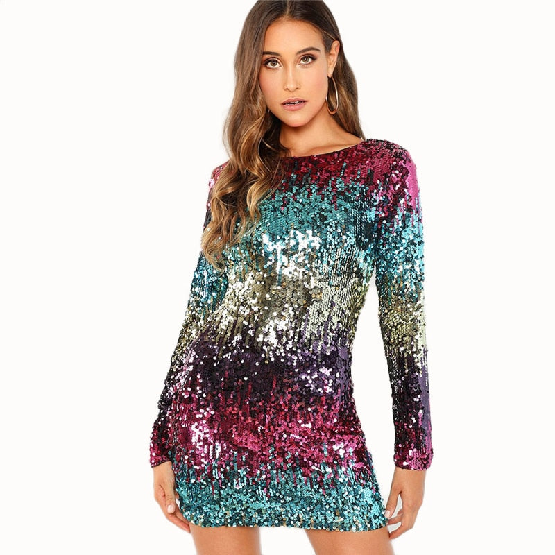 'Night Lights' Sexy Sequin GirlsNight Party Dress - GirlsNightcom