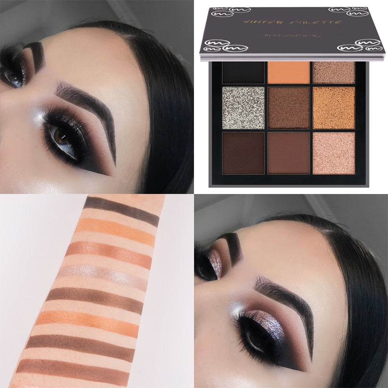 GirlsNight & Miaool 9 Colors Mini, Glitter Shimmer Eye Shadow Set - GirlsNightcom