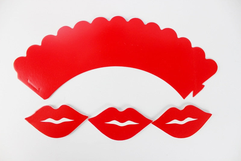 GirlsNight Sexy Red Lips Cupcake Wrappers & Toppers - GirlsNightcom