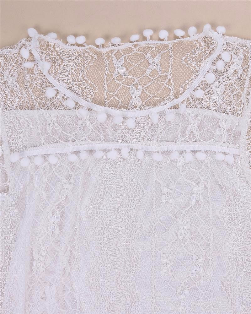 'Party Starts Here' White Lace Dress - GirlsNightcom