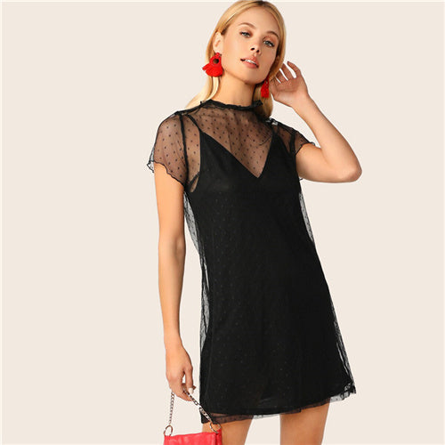 Girls Night 'Connect the Dots' Mesh Dress - GirlsNightcom
